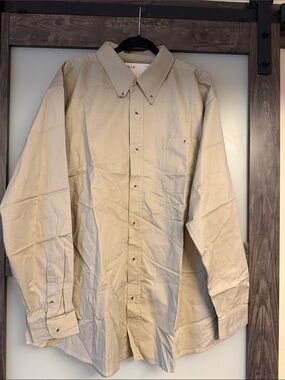 Five Four Men's Tan Button-Down Long Sleeve Shirt